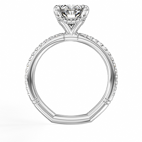 14K white gold diamond semi-mount ring.