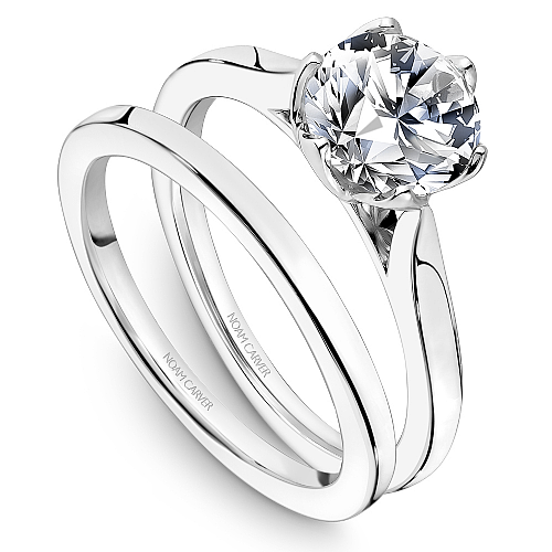 Solitaire diamond ring, 14K white gold.