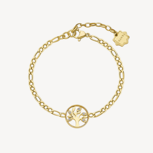 Charm Simulated Diamond Bracelet in Stainless Steel