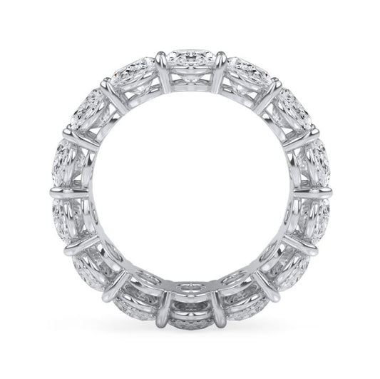 Lab-Grown Diamond Ladies Wedding Band in 14 Karat White with 8.55ctw of Round Lab-Grown Diamonds