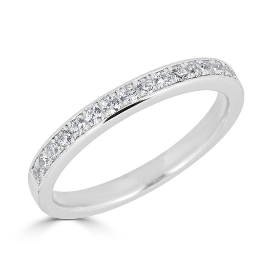 Natural Diamond Stackable Ladies Wedding Band in 14 Karat White with 0.24ctw G/H SI1-SI2 Round Diamonds