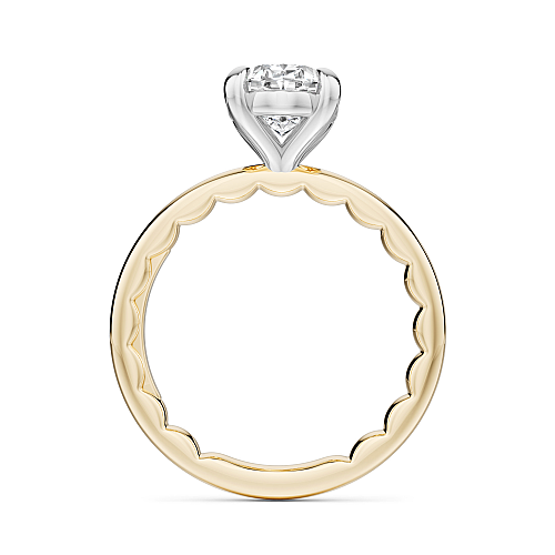 Noam Carver Natural Diamond Semi-Mount Engagement Ring in 14 Karat White Yellow Gold