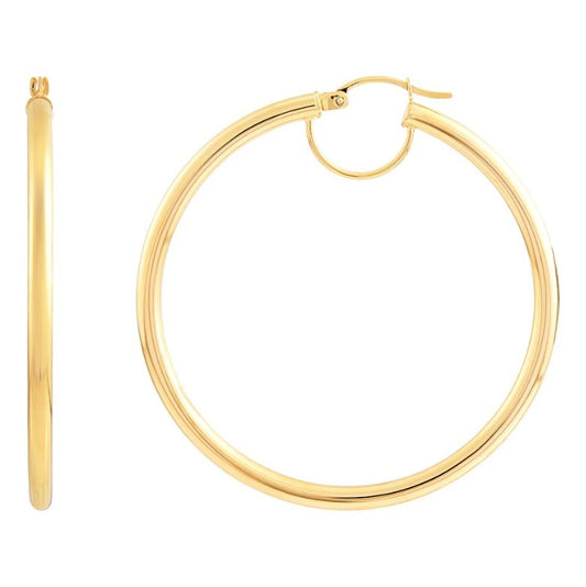 ARMADANI Large Hoop Earrings (No Stones) in 14 Karat Yellow Gold