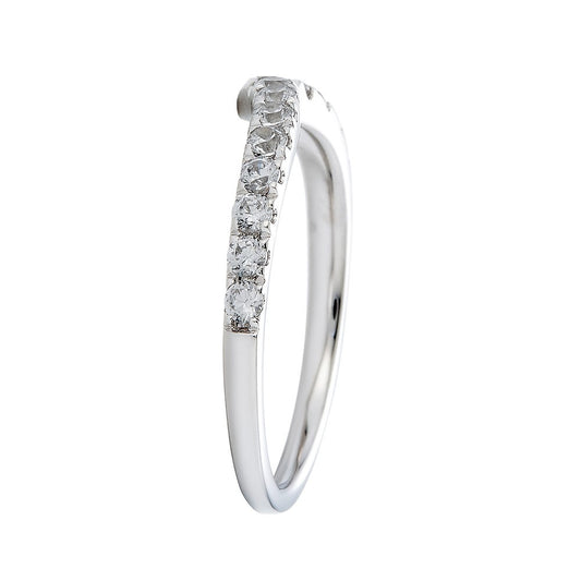 JOCALIO GROUP LLC Contour Natural Diamond Earth Mined Diamond Band in 14 Karat White Gold with 0.50ctw Round Diamonds, Clarity: SI1-SI2, Color: G/H