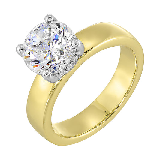14K White-Yellow Diamond Engagement Ring