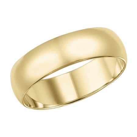Carved Band (No Stones) in 14 Karat Yellow 6MM