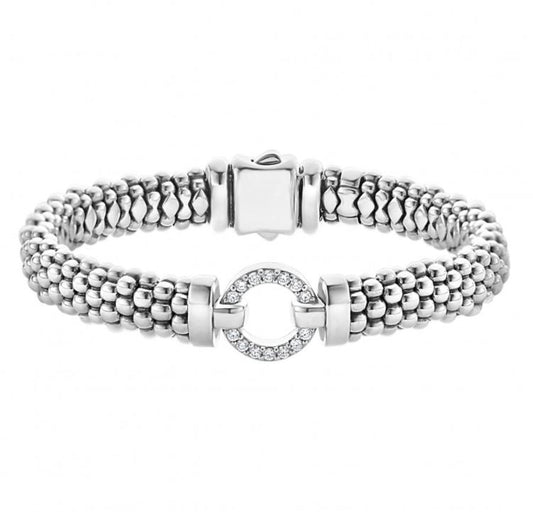 Enso Collection Natural Diamond Bracelet in Sterling Silver White with 0.28ctw Round Diamond