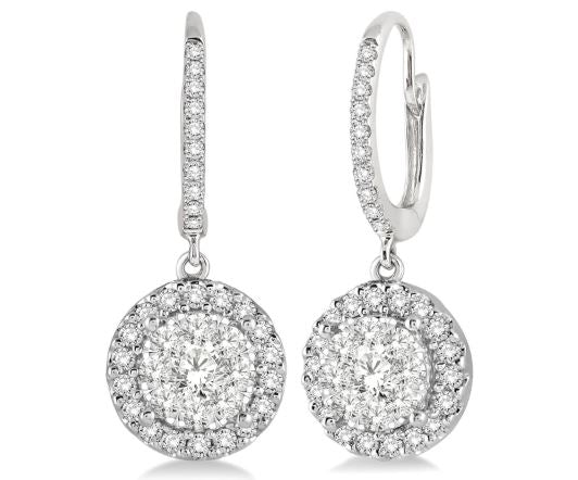 ReMARKable Designs Dangle Natural Diamond Earrings in 14 Karat White Gold with 0.40ctw Round Diamonds