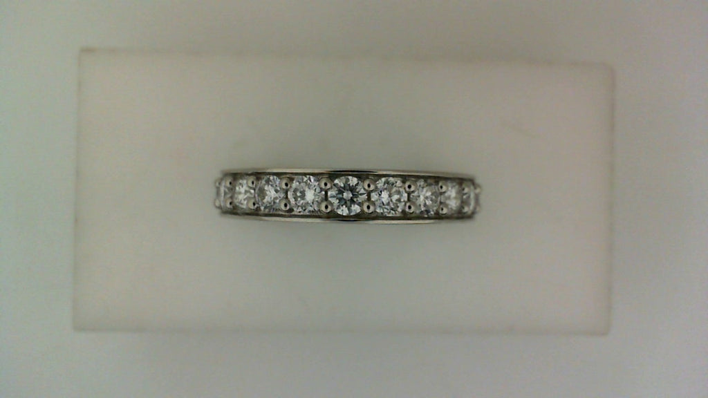 Lab-grown diamond wedding band, white gold.