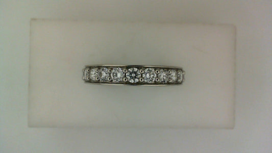 Lab-grown diamond wedding band, white gold.