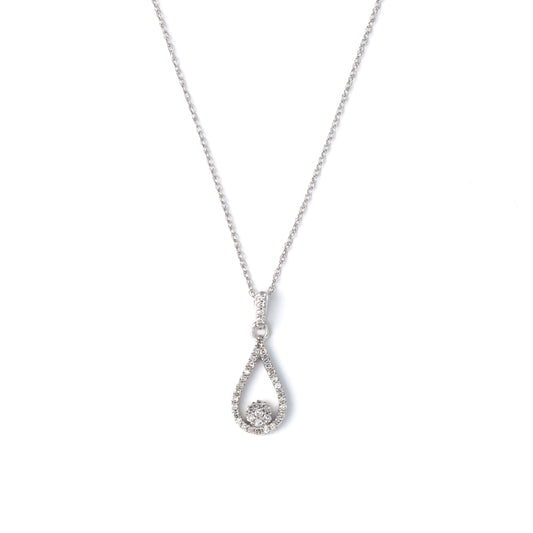 Marks Estate Dept 1 Natural Diamond Necklace in 10 Karat White Gold with 0.25ctw K/L SI2-I1 Round Diamonds