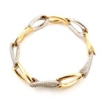 Natural Diamond Bracelet in 14 Karat White - Yellow with 6.03ctw Round Diamonds