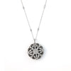 Pendant M Estate Collection Color Gemstone Necklace in 14 Karat White with 1 Unique Onyx