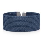 Yellow cable design stainless steel cuff bracelet.