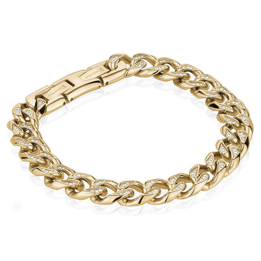 Cuban Link Simulated Diamond Bracelet in Stainless Steel