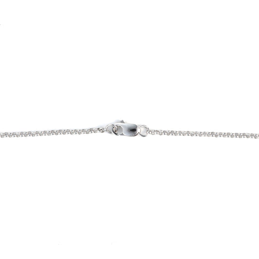14K white gold rolo chain necklace.