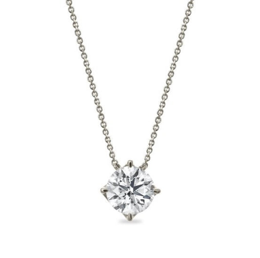 DIALOG SOLUTIONS INC Necklace in 18 Karat White Gold with 1.08ctw of Round Lab-Grown Diamonds