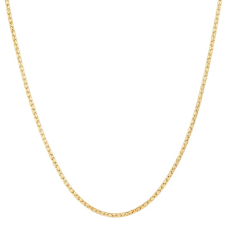 14K yellow gold Byzantine chain necklace.