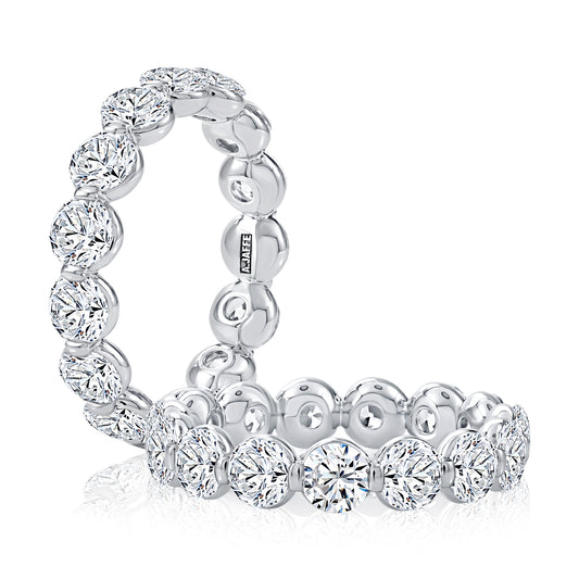 A. Jaffe Natural Diamond Eternity Band in 14 Karat White Gold with 4.95ctw G SI1-SI2 Round Diamonds