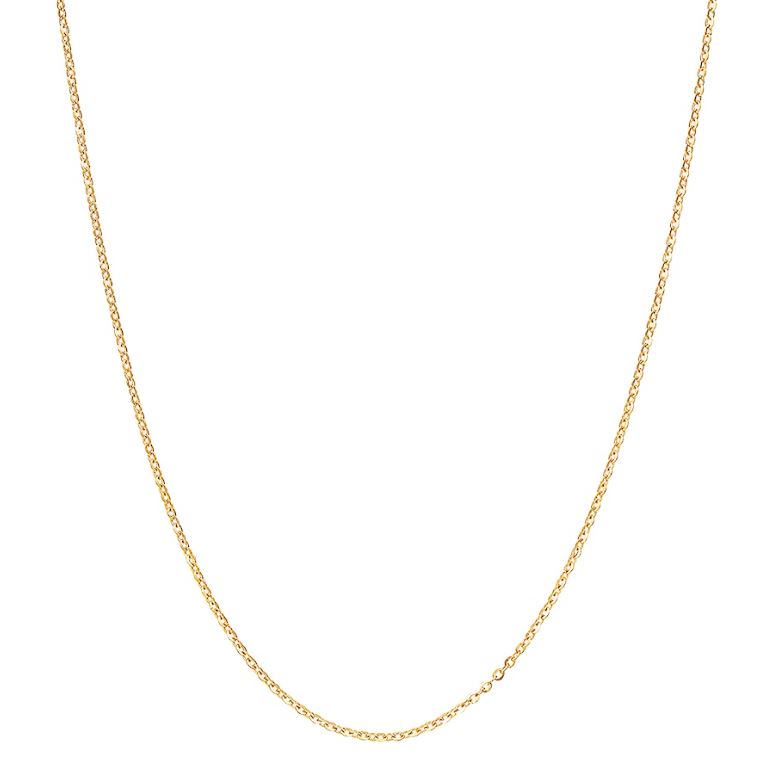 14K yellow gold diamond cut cable chain.