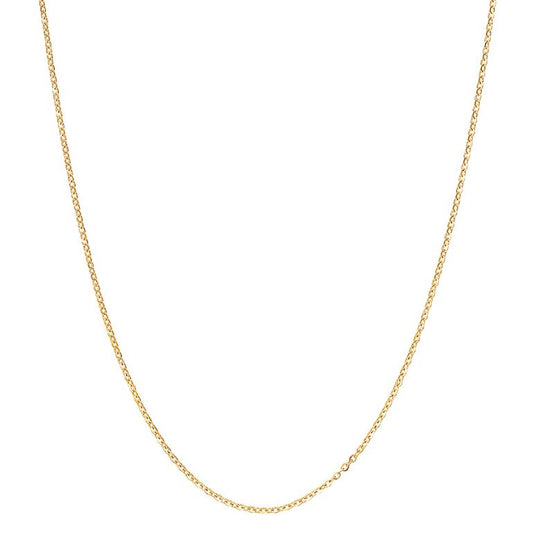 14K yellow gold diamond cut cable chain.