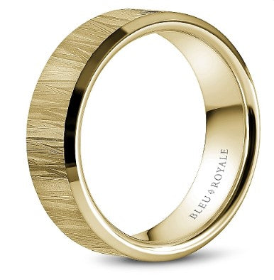 Polished yellow gold carved band ring.