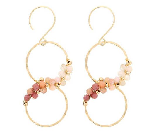 Gold-filled earrings with moonstone clusters.