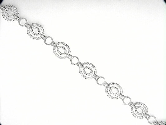 14K white gold bracelet with round diamonds.