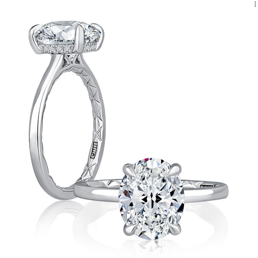 14K yellow gold diamond semi-mount ring.
