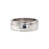 M Estate Collection Color Gemstone Band in 18 Karat White with 1 Princess Sapphire