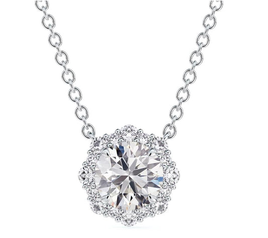 Forevermark Center of My Universe Collection Natural Diamond Necklace in Platinum White with 0.75ctw H SI1 Round Diamond