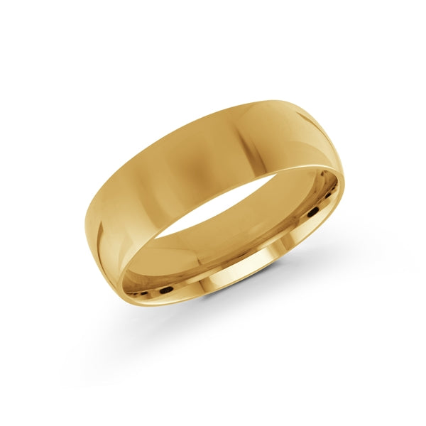 Carved Band (No Stones) in 14 Karat Yellow 7MM