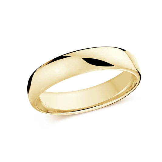 MARKS SIGNATURE Men's Carved Band (No Gemstone) in 14 Karat Yellow Gold 5.5MM