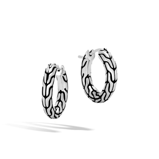 Huggie Earrings (No Stones) in Sterling Silver White