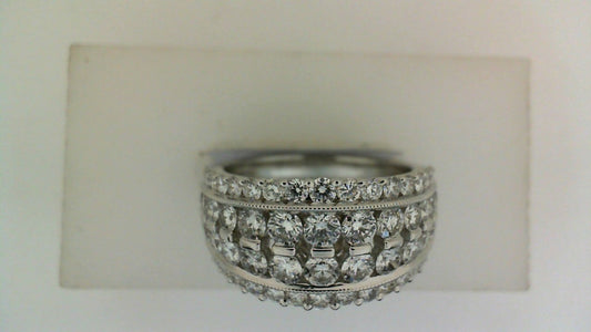 Natural Diamond Natural Diamond Ladies Wedding Band in 14 Karat White with 1.90ctw Round Diamond