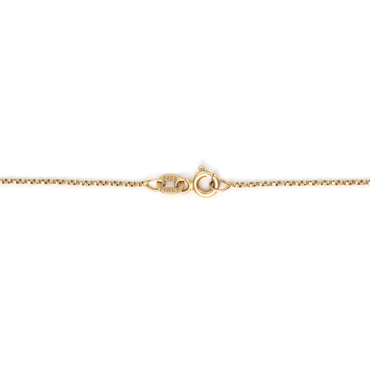 Drop M Estate Collection Color Gemstone Necklace in 14 Karat Yellow with 1 Trillian Pink Tourmaline 0.95ctw 7mm-7mm