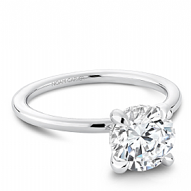 Diamond Accent Mined Diamond Engagement Ring in 14 Karat White with 0.04ctw Round Diamonds