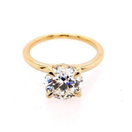 Hidden Accent Lab-Grown Diamond Complete Engagement Ring in 14 Karat Yellow with 2.61ctw G VS1 Round Lab Grown Diamond