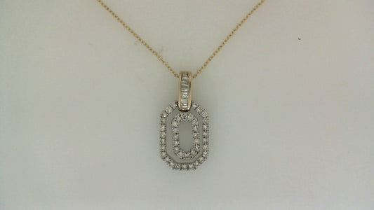 Natural Diamond Necklace in 14 Karat White - Yellow with 0.50ctw Round Diamond