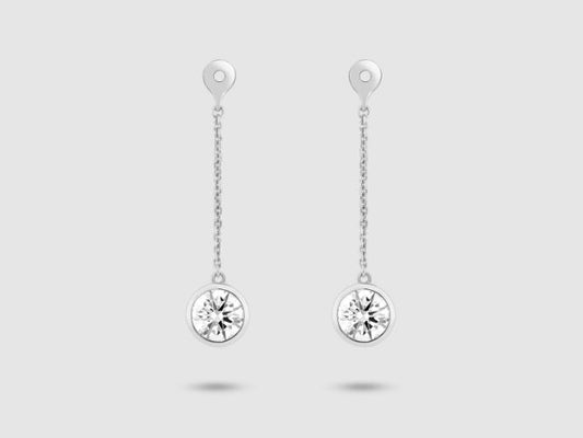 Lab-grown diamond earrings in white gold.
