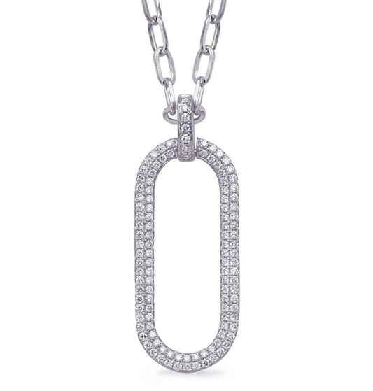 Natural Diamond Necklace in 14 Karat White with 0.73ctw Round Diamonds