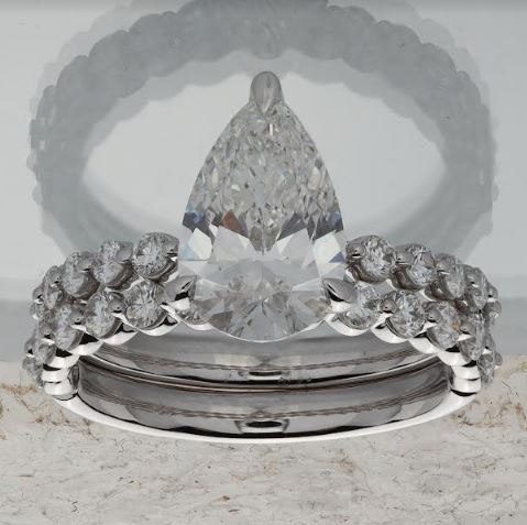 Mercury Ring Lab-Grown Diamond Complete Engagement Ring with 2 Carat