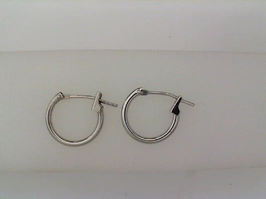 Small Hoop Earrings (No Stones) in 14 Karat White