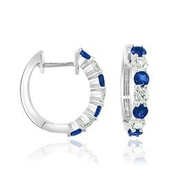 Small white gold hoops with sapphires.