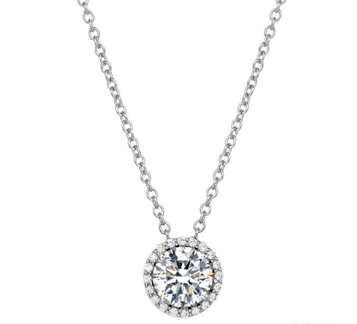 Pendant Simulated Diamond Necklace in Platinum Bonded Sterling Silver 1.05ctw