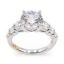 A. Jaffe Diamond Accent Mined Diamond Engagement Ring in 14 Karat White Gold with 1.26ctw Round Diamonds, Size 6