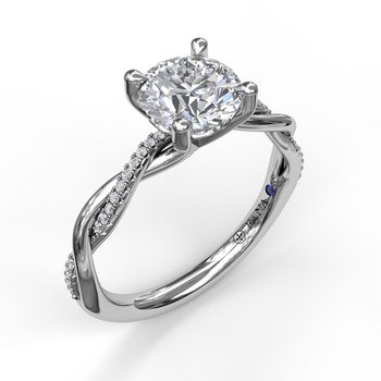 Diamond Accent Mined Diamond Engagement Ring in 14 Karat White with 0.10ctw G/H SI1 Round Diamonds