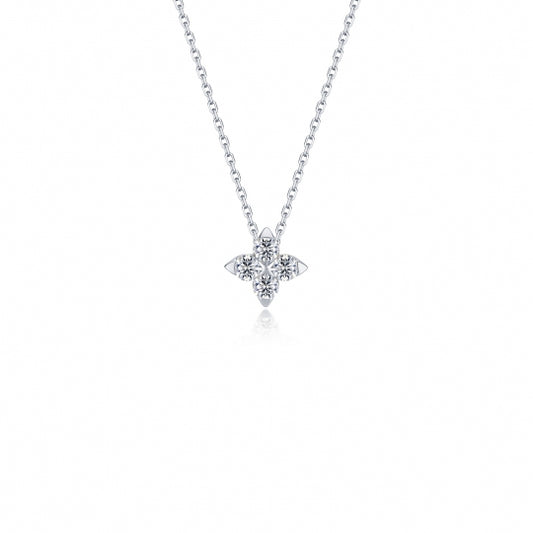 Simulated Diamond Necklace in Platinum Bonded Sterling Silver 0.45ctw