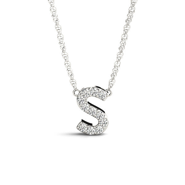 White gold necklace with diamond 
