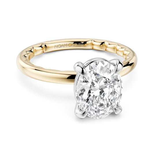 Noam Carver Natural Diamond Semi-Mount Engagement Ring in 14 Karat White Yellow Gold